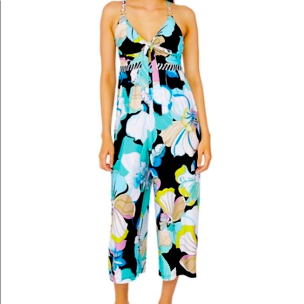 Trina Turk Sinatra Flora swim jumpsuit coverup